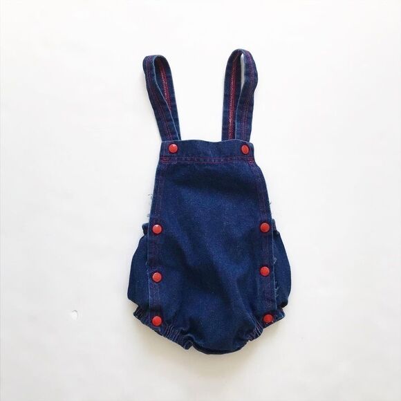 Vintage Ruffniks denim bubble romper 3m/fit 6-12m - Picture 1 of 5